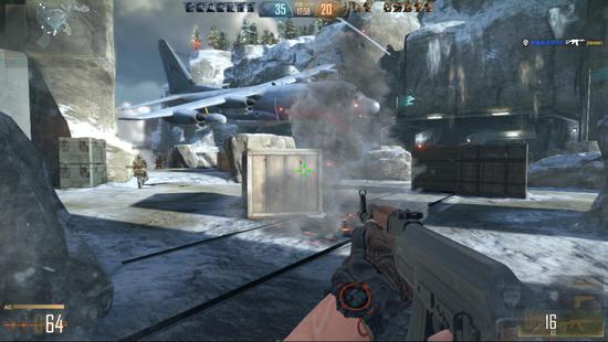 试玩CFHD过程中,游戏中出现一架飞机